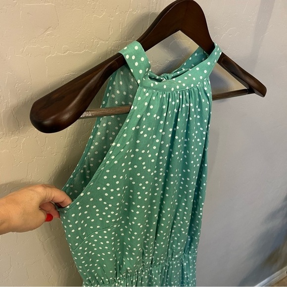 PRETTYGARDEN Halter Neck Sleeveless Maxi Dress tiered Sundress, polka dot, sz S - Picture 7 of 16